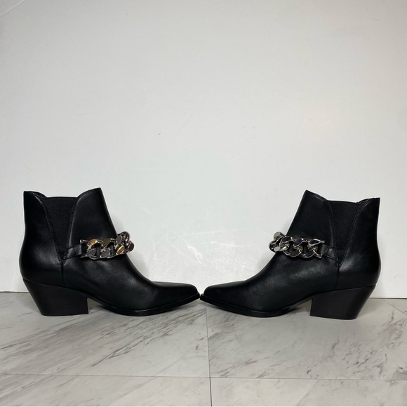 Marc Fisher Henly Black Leather Chain Bootie 7M - Picture 6 of 16